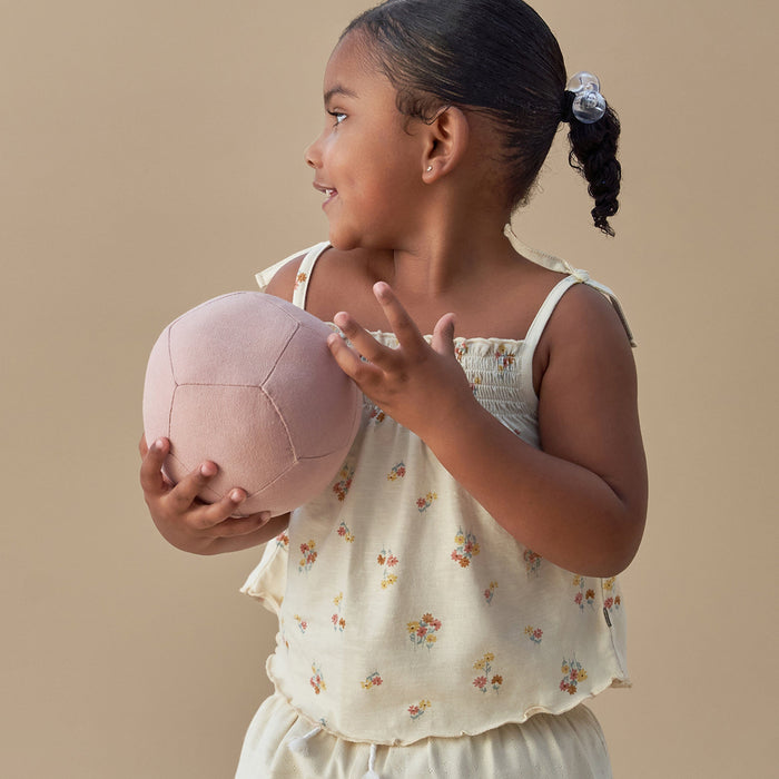 2-Piece Infant & Toddler Girls Beige Flowers Smocked Sleeveless Top & Wide Leg Shorts Bundle outfits Modern Moments™ by Gerber®