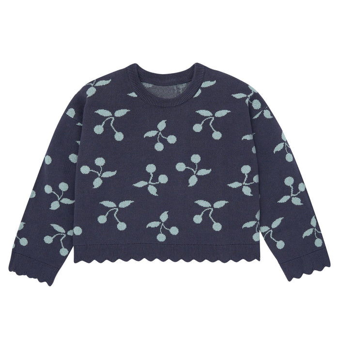 2-Piece Baby Girls Blue Fruit Jacquard Seater Knit Top and Pant Set Outfits & Sets Gerber®