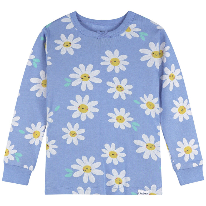 2-Piece Infant & Toddler Girls Blue Daisies Cotton Pajama Set sleepwear Gerber®