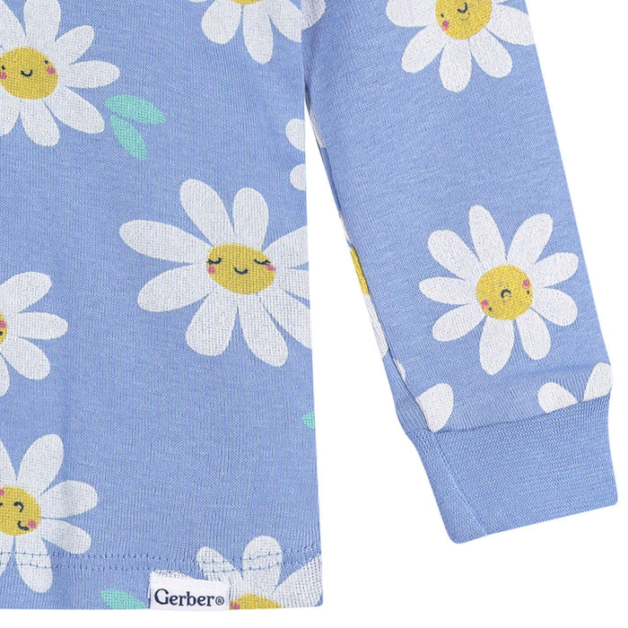 2-Piece Infant & Toddler Girls Blue Daisies Cotton Pajama Set sleepwear Gerber®