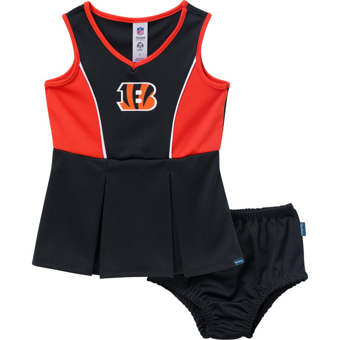 2-Piece Infant & Toddler Girls Cincinatti Bengals Dress and Panty Cover Set Dresses NFL