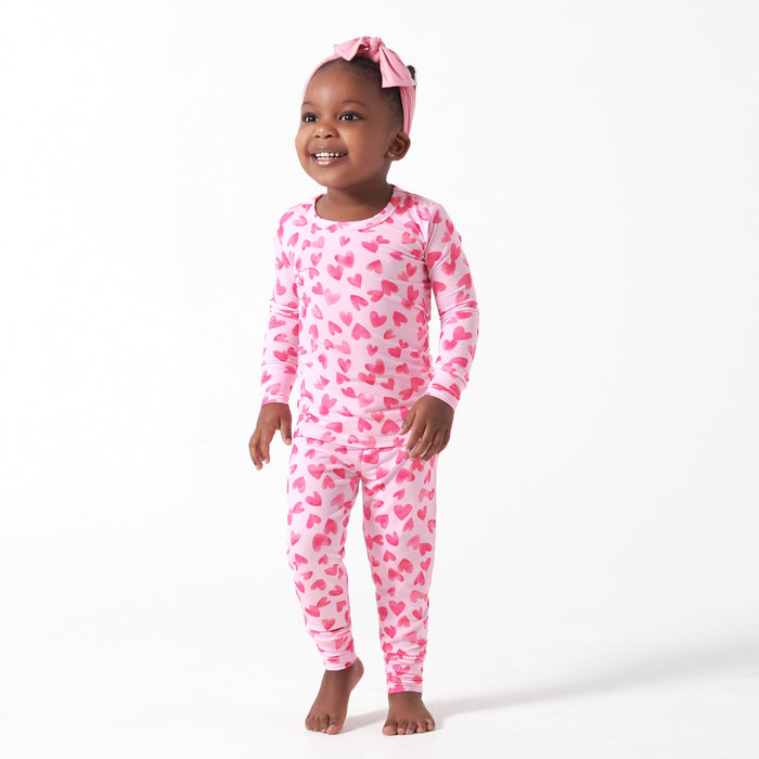 2-Piece Infant & Toddler Girls Heartfelt Buttery-Soft Viscose Made from Eucalyptus Snug Fit Pajamas