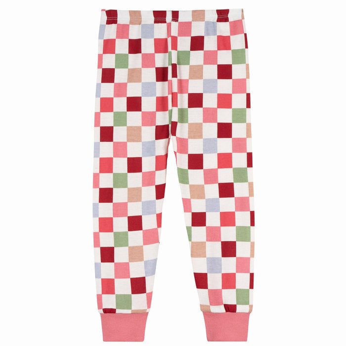 2-Piece Infant & Toddler Girls Multi Check Snug Fitting Pajama Set Sleepwear Gerber®