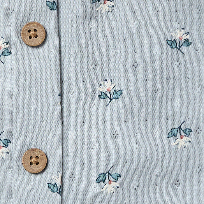 2-Piece Infant & Toddler Girls Light Blue Daisy Ruffled Sleeve Top & Smocked Wide Leg Shorts Bundle outfits Modern Moments™ by Gerber®