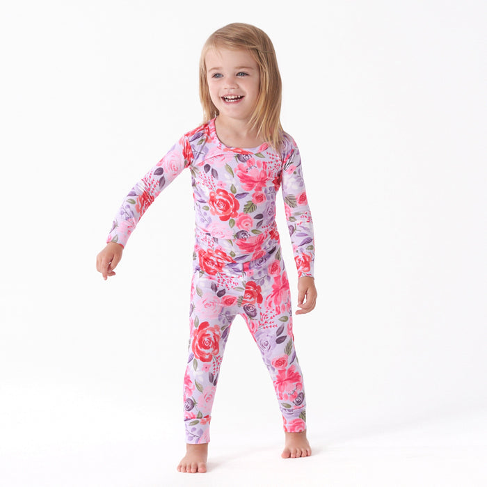 2-Piece Infant & Toddler Girls Lilac Garden Buttery-Soft Viscose Made from Eucalyptus Snug Fit Pajamas