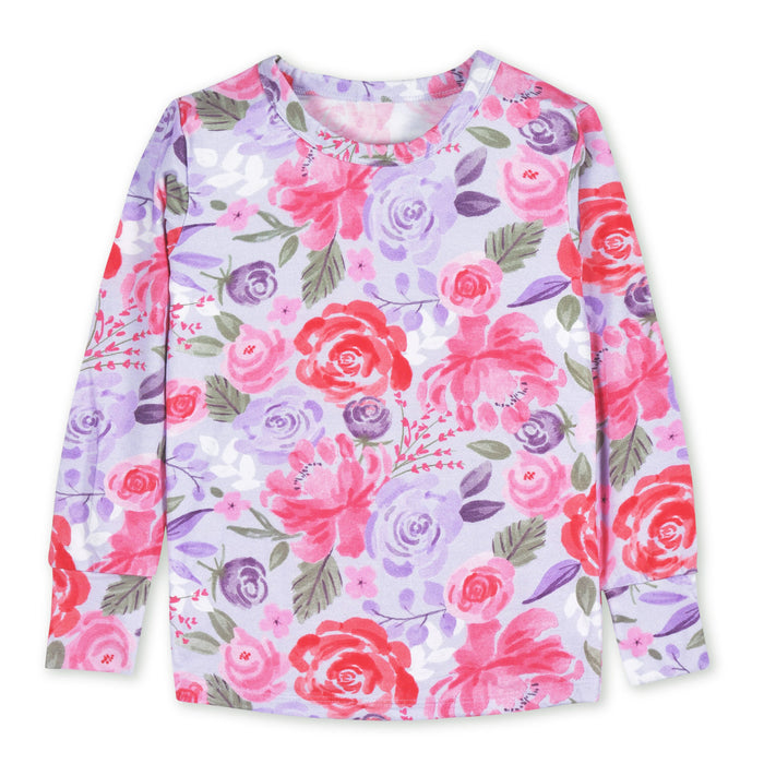 2-Piece Infant & Toddler Girls Lilac Garden Buttery-Soft Viscose Made from Eucalyptus Snug Fit Pajamas