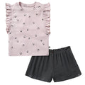 2-Piece Infant & Toddler Girls Lilac Strawberry Ruffled Sleeveless Top & Wide Leg Shorts Bundle outfits Modern Moments™ by Gerber®