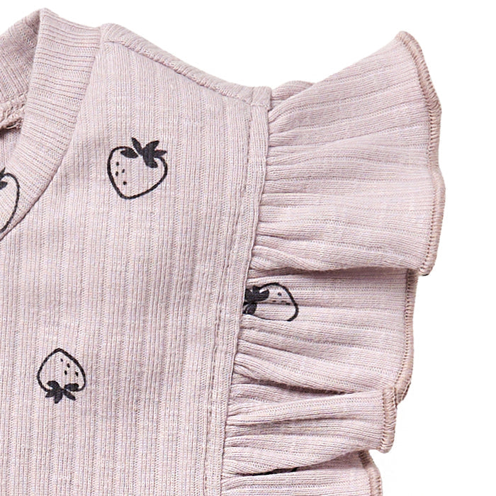 2-Piece Infant & Toddler Girls Lilac Strawberry Ruffled Sleeveless Top & Wide Leg Shorts Bundle outfits Modern Moments™ by Gerber®