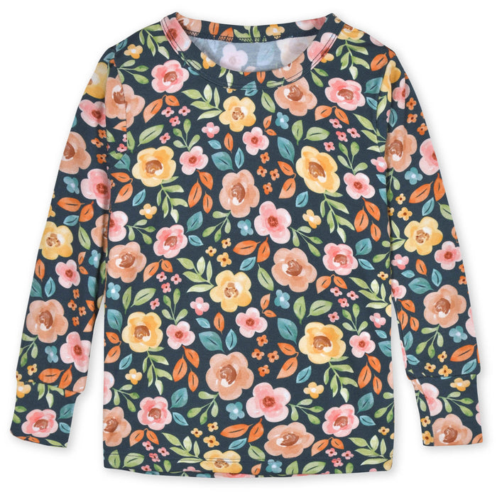 2-Piece Infant & Toddler Girls Midnight Floral Buttery-Soft Viscose Made from Eucalyptus Snug Fit Pajamas