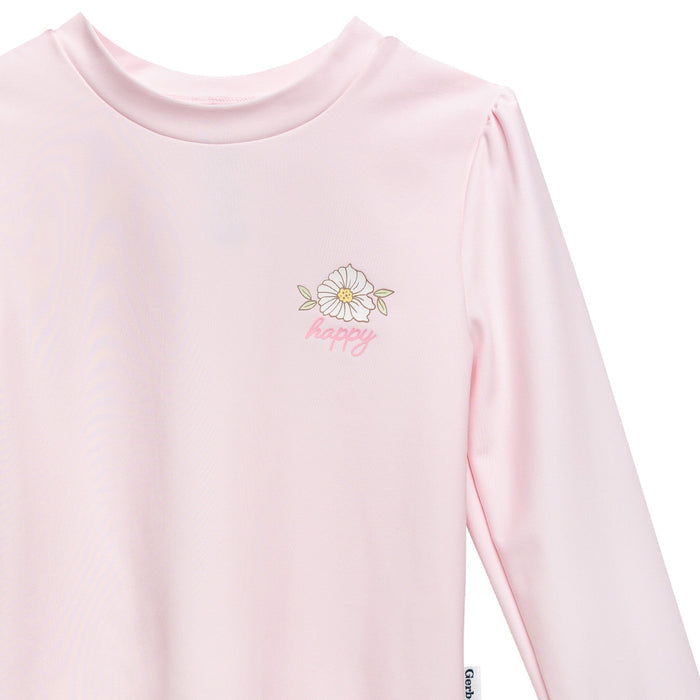 2-Piece Infant & Toddler Girls Peonies Rashguard Set Swimwear Gerber®