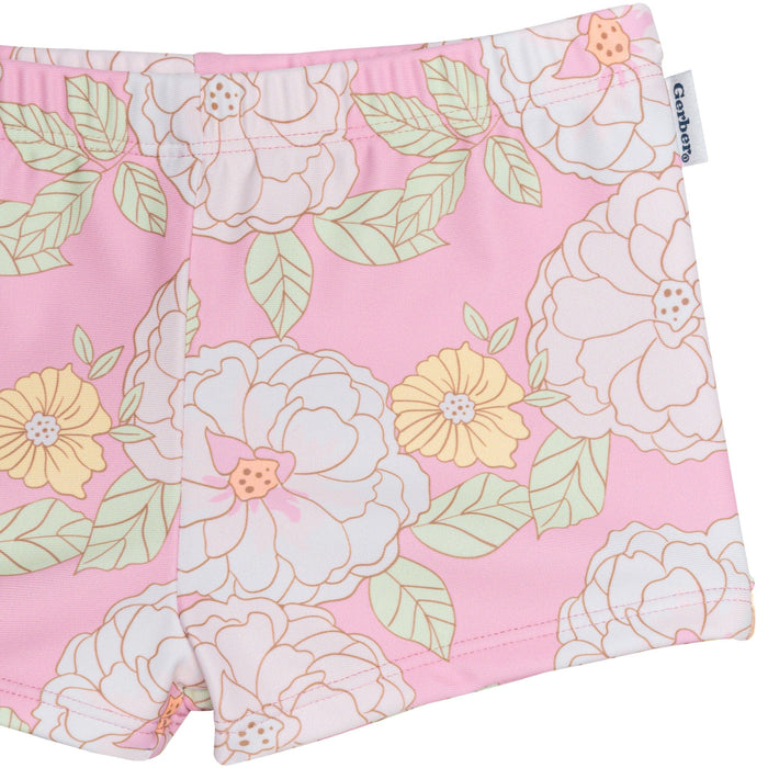 2-Piece Infant & Toddler Girls Peonies Rashguard Set Swimwear Gerber®