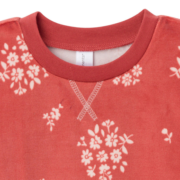2-Piece Infant & Toddler Girls Red Bouquet Pajama Set