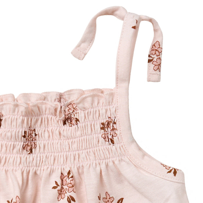 2-Piece Infant & Toddler Girls Rose Floral Smocked Sleeveless Top & Wide Leg Shorts Bundle outfits Modern Moments™ by Gerber®