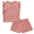 2-Pack Medium Rose Ruffled Sleeveless Top & Wide Leg Shorts Bundle outfits Gerber Childrenswear