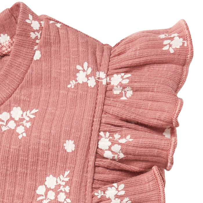 2-Pack Medium Rose Ruffled Sleeveless Top & Wide Leg Shorts Bundle outfits Gerber Childrenswear