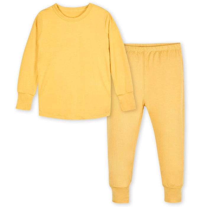 2-Piece Infant & Toddler Yolk Yellow Buttery-Soft Viscose Made from Eucalyptus Snug Fit Pajamas