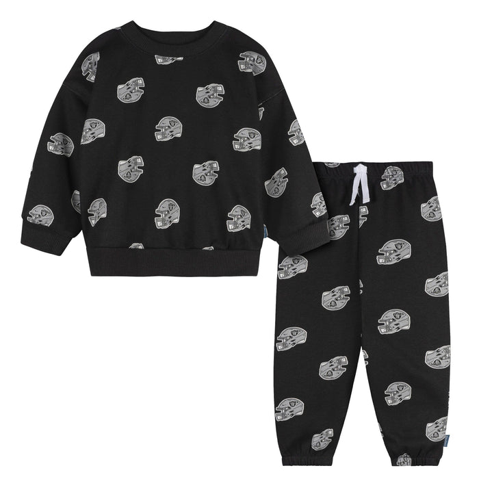 2-Piece Infant & Toddler Neutral Las Vegas Raiders Sweatshirt and Pant Set Outfits & Sets NFL