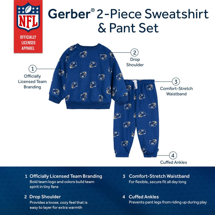 2-Piece Infant & Toddler New York Giants Sweatshirt and Pant Set NFL NFL