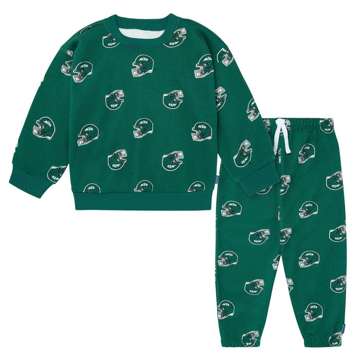 2-Piece Infant & Toddler Neutral New York Jets Sweatshirt and Pant Set Outfits & Sets NFL