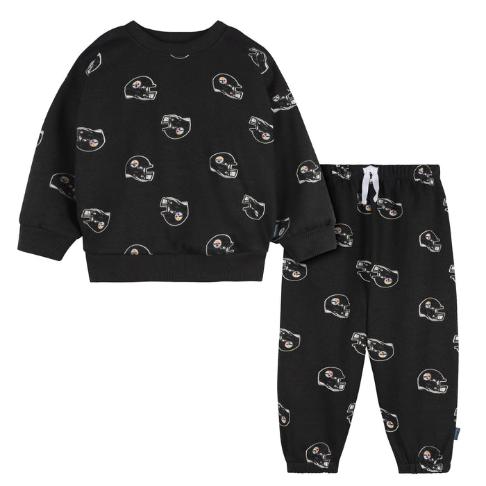 2-Piece Infant & Toddler Neutral Pittsburgh Steelers Sweatshirt and Pant Set Outfits & Sets NFL