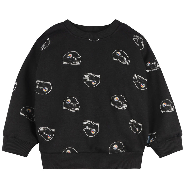2-Piece Infant & Toddler Neutral Pittsburgh Steelers Sweatshirt and Pant Set Outfits & Sets NFL