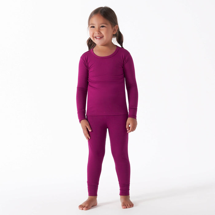 2-Piece Infant & Toddler Wine Buttery-Soft Viscose Made from Eucalyptus Snug Fit Pajamas