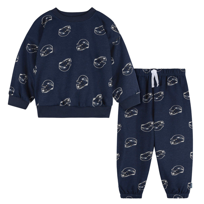 2-Piece Infant & Toddler Neutral Seattle Seahawks Sweatshirt and Pant Set Outfits & Sets NFL