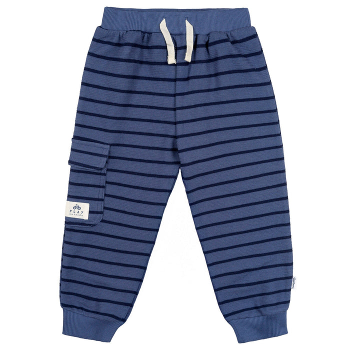 2-Piece Toddler Boys Blue Stripe Long Sleeve Top & Jogger Set outfits Gerber®