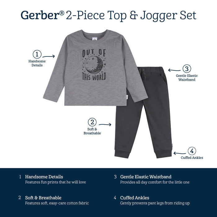 2-Piece Toddler Boys Space Adventure Top and Jogger Set outfits Gerber®