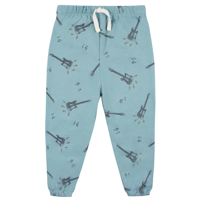 2-Multi Pc Sets Infant and Toddler Boys Teal Guitars Sweatshirt & Pant