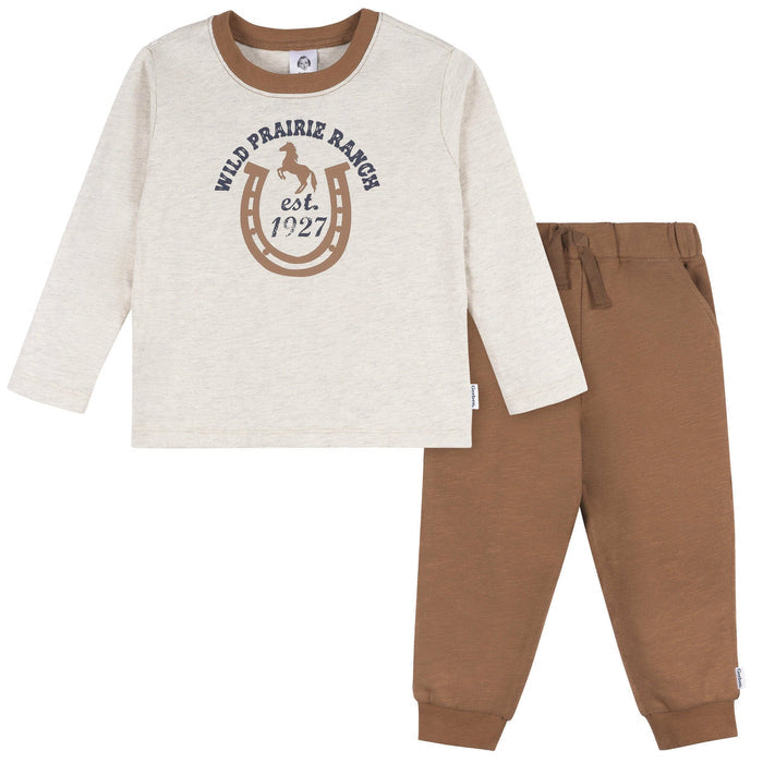 2-Piece Toddler Boys Western Horse Ranch Top and Jogger Set Outfits & Sets Gerber®