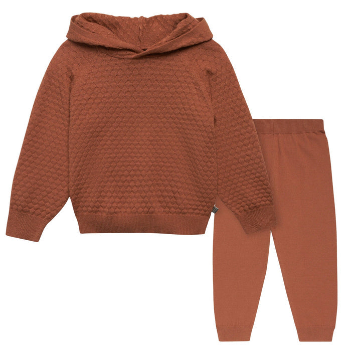 2-Piece Toddler Girls Md Brown Sweater Knit Hoodie Set Outfits & Sets Modern Moments™ by Gerber®