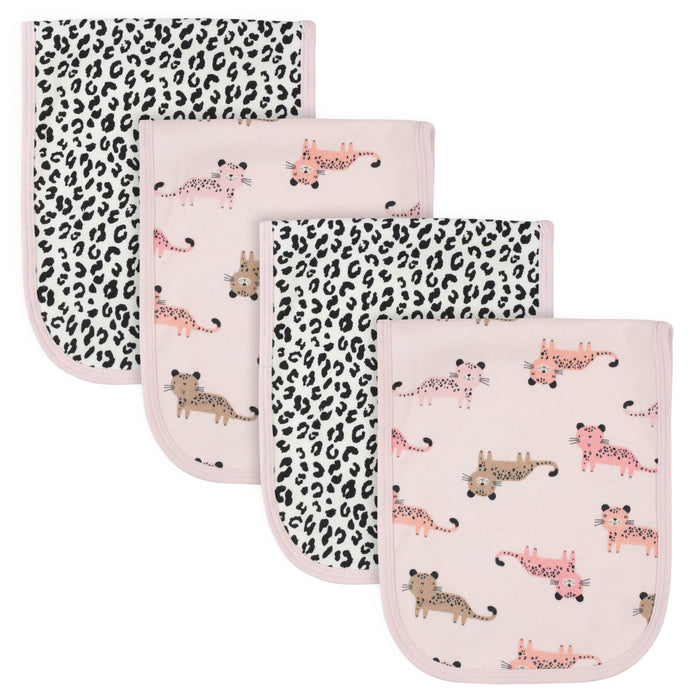 21-Piece Baby Girls Leopard Terry Bib, Burpcloth, Mittens, Cap and Bootie Sock Set-Gerber Childrenswear