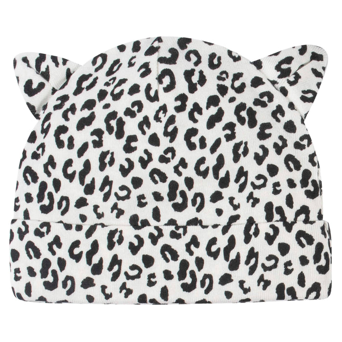 21-Piece Baby Girls Leopard Terry Bib, Burpcloth, Mittens, Cap and Bootie Sock Set-Gerber Childrenswear