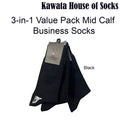3 in 1 Bundle Pack Mid Calf Cotton Business Socks