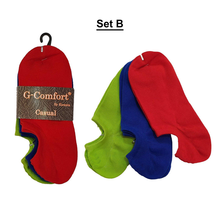 3-in-1 Loafer Ankle Cotton Socks - Kawata House of Socks