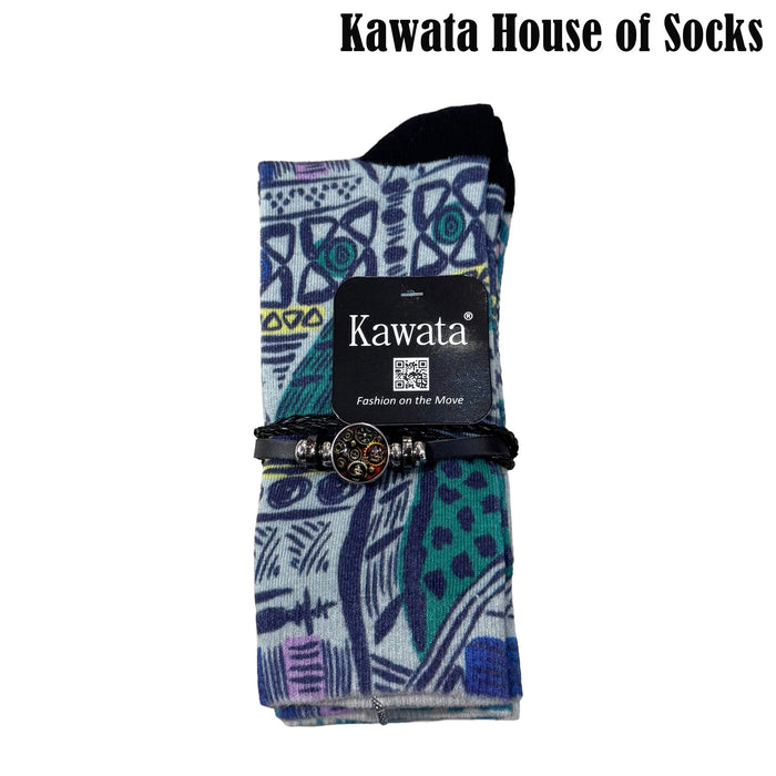 3-in-1 Motif Designs Bundle Mid-Calf Socks EU38-EU43 ( Set A )