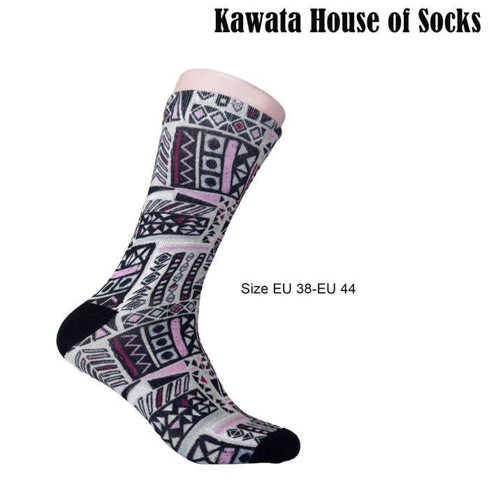 3-in-1 Motif Designs Bundle Mid-Calf Socks EU38-EU43 ( Set A )