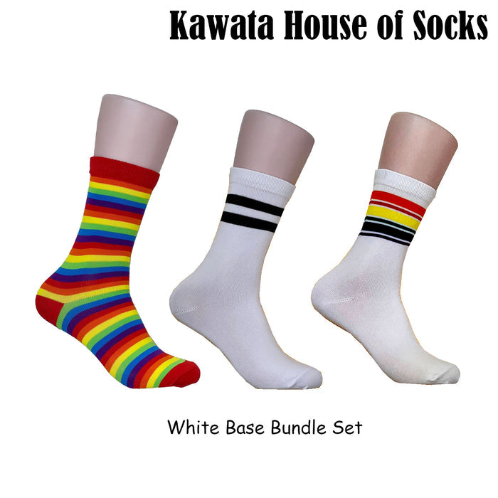 3-in-1 Rainbow Mid Calf Socks ( Bundle )