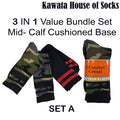 3 in 1 Value Bundle pack-  Mid-Calf Camouflage Socks -Army Camo Socks | EU38–EU44