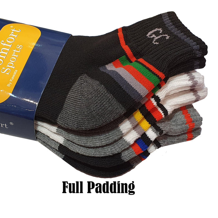 3-in-1 Value Pack Patterned Sport Socks - Kawata House of Socks
