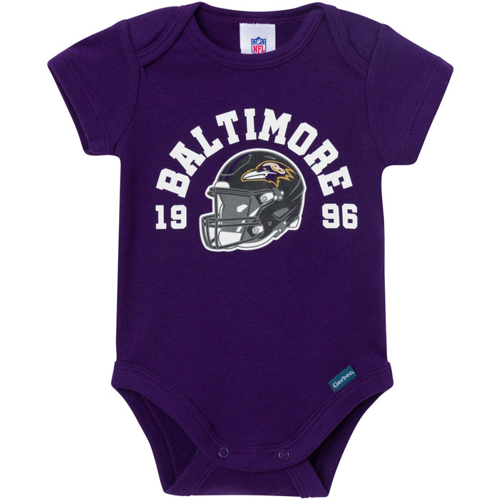 3-Pack Baby Boys Baltimore Ravens Bodysuit Set Onesies Bodysuits NFL