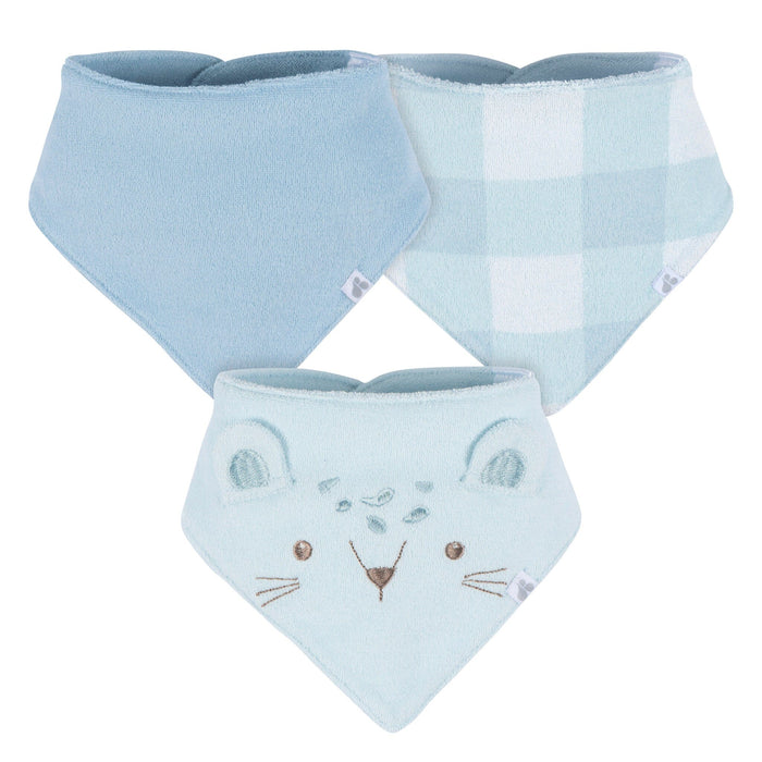 3-Pack Baby Boys Blue Bandana Bib bibs Just Born®