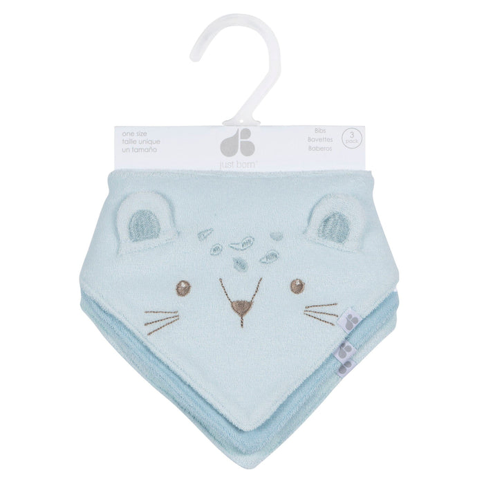3-Pack Baby Boys Blue Bandana Bib bibs Just Born®