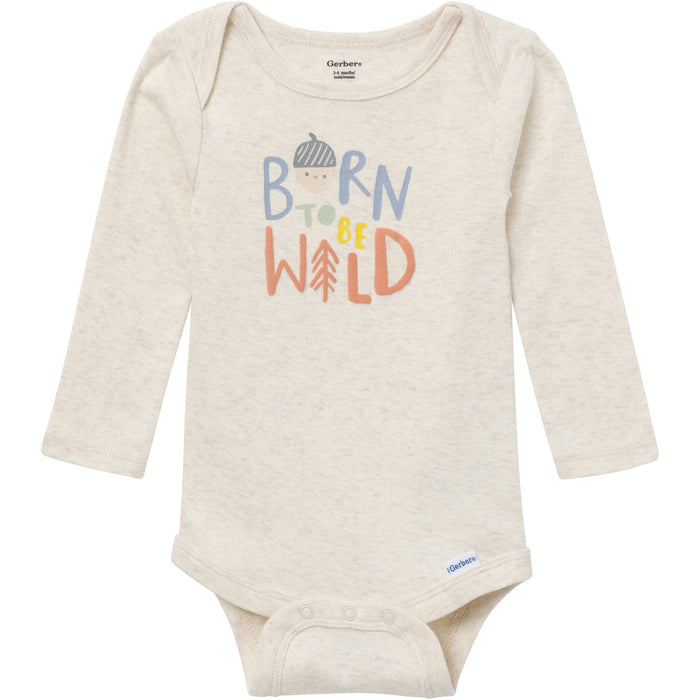 3-Pack Baby Boys Born To Be Wild Long Sleeve Onesies® Bodysuits Onesies Bodysuits Gerber®