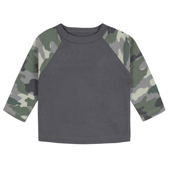 3-Pack Baby & Toddler Boys Color Me Camo Long Sleeve Baseball Tees-Gerber Childrenswear