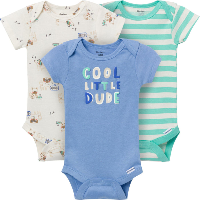 3-Pack Baby Boys Cool Dude Short Sleeve Onesies® Bodysuits Onesies Bodysuits Gerber®