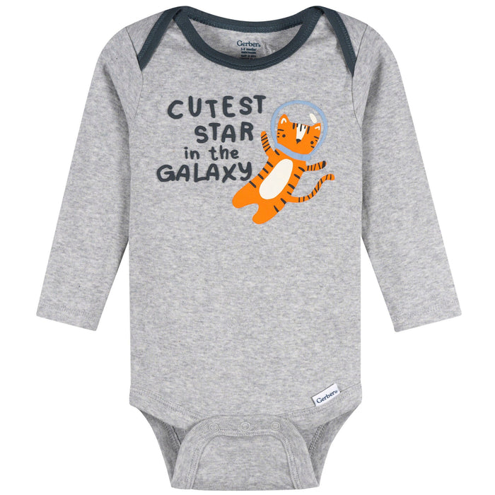 3-Pack Baby Boys Cueste Star Long Sleeve Onesies® Bodysuits Onesies Bodysuits Gerber®