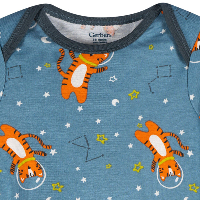 3-Pack Baby Boys Cueste Star Long Sleeve Onesies® Bodysuits Onesies Bodysuits Gerber®