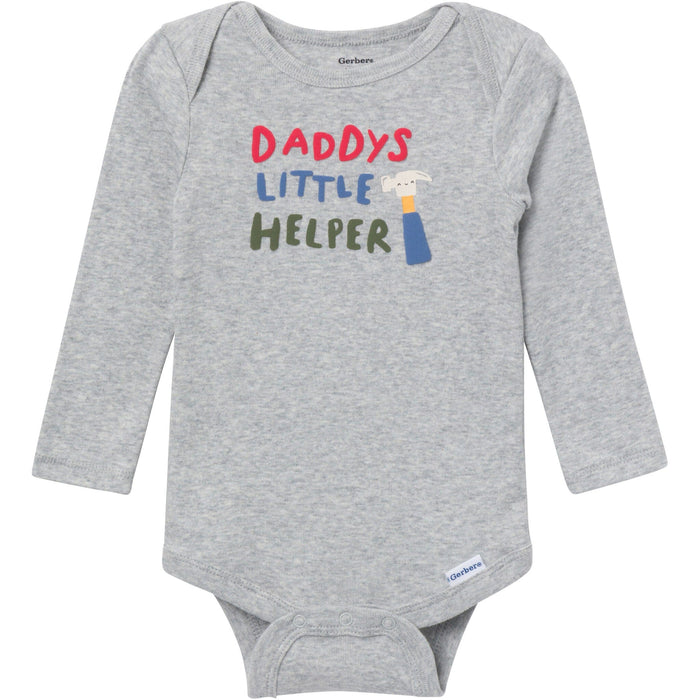 3-Pack Baby Boys Daddy'S Little Helper Long Sleeve Onesies® Bodysuits Onesies Bodysuits Gerber®